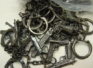72 VINTAGE MINI METAL TOY KEYCHAINS 1960S
