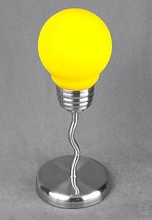 YELLOW LIGHTBULB LAMP / ART DECO NEW