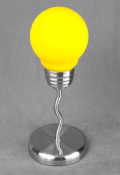 YELLOW LIGHTBULB LAMP / ART DECO NEW
