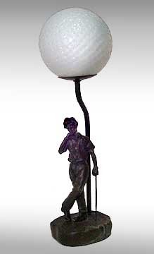 CAST IRON GOLFER GOLF LAMP / NEW ACCENT