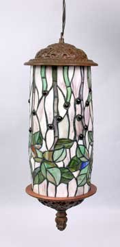 ART DECO HANGING LAMP W LEAF DESIGN / NEW