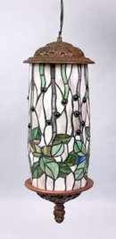 ART DECO HANGING LAMP W LEAF DESIGN / NEW
