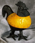 Glass Rooster Lamp - Art Deco