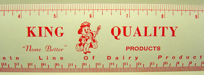 Vintage KING QUALITY METAL DAIRY Ruler