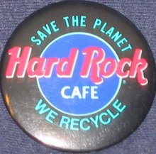 VINTAGE HARD ROCK CAFE PINBACK PIN RECYCLE