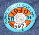 VINTAGE AFL CIO UNION PINBACK PIN 1940