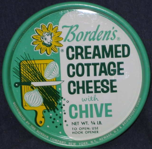 Borden's Cottage Cheese Lid - 1950s Elsie the Cow