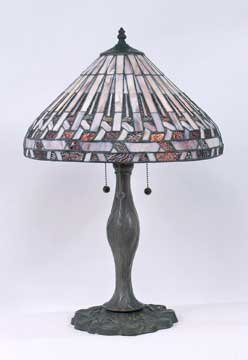 GLASS LAMP METAL BASE W MARBLE / NEW LIGHTING