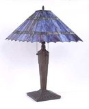 GLASS LAMP METAL BASE W MARBLE / NEW LIGHTING