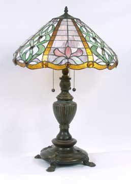 GLASS LAMP METAL BASE W MARBLE / NEW LIGHTING