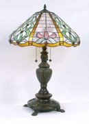 GLASS LAMP METAL BASE W MARBLE / NEW LIGHTING