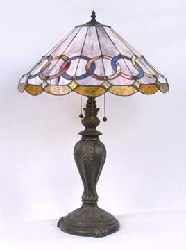 GLASS LAMP METAL BASE W MARBLE / NEW LIGHTING