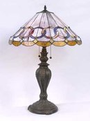 GLASS LAMP METAL BASE W MARBLE / NEW LIGHTING