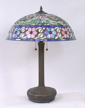 GLASS LAMP METAL BASE W MARBLE / NEW LIGHTING