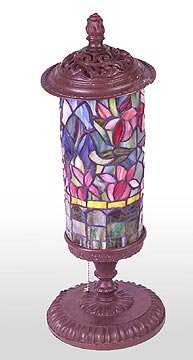 GLASS FLORAL TABLE LAMP / NEW