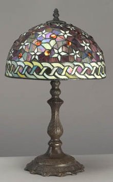 GLASS FLORAL TABLE LAMP / NEW