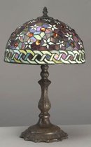 GLASS FLORAL TABLE LAMP / NEW