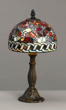 GLASS FLORAL TABLE LAMP / NEW