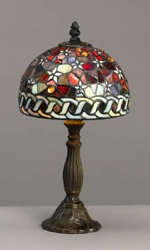 GLASS FLORAL TABLE LAMP / NEW