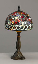 GLASS FLORAL TABLE LAMP / NEW