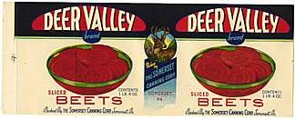 5 VINTAGE DEER VALLEY BEET LABELS