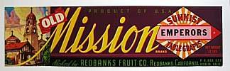 VINTAGE MISSION GRAPE SUNKIST CRATE LABEL