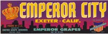Emperor City Grape Crate label