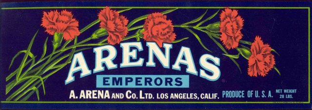 Arenas Grape Crate Label