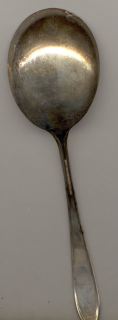 ANTIQUE NEW ENGLAND SILVERPLATE SERVING SPOON