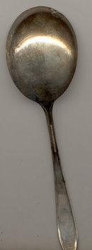 ANTIQUE NEW ENGLAND SILVERPLATE SERVING SPOON