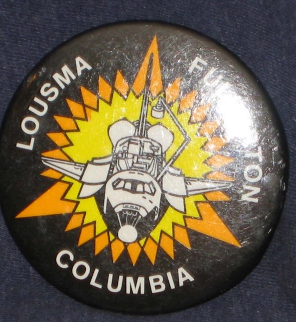 Vintage STS-3 Columbia Lousma Mission Pinback 1982