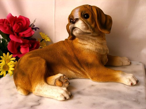 BOXER DOG RESIN STATUE