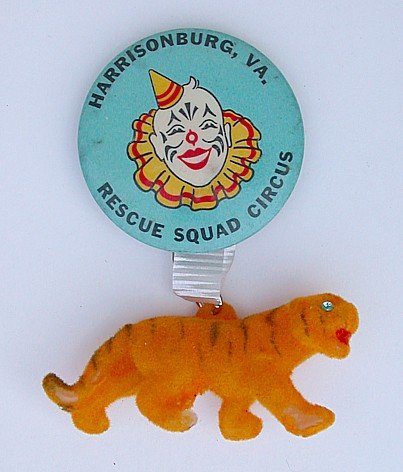 HARRISBURG VA FLOCKED TIGER CIRCUS SOUVENIR TOY