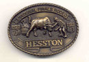 Hesston Brass Cowboy Belt Bucklet