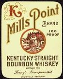 VINTAGE MILLS POINT KENTUCKY WHISKEY LABEL
