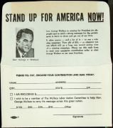 VINTAGE GEORGE WALLACE STAND UP FOR AMERICA POLITICAL CONTRIBUTION ENVELOPE