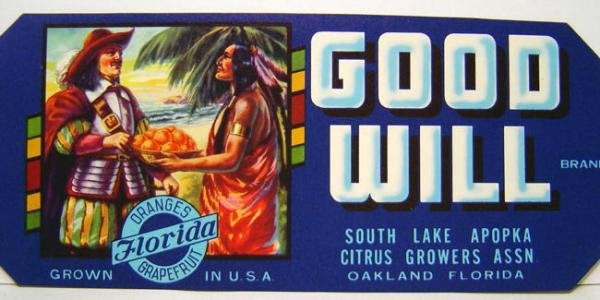 Good Will Orange Citrus Crate labels
