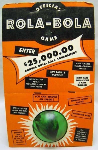 VINTAGE ROLA-BOLA GAME BALL TOY IN BOX