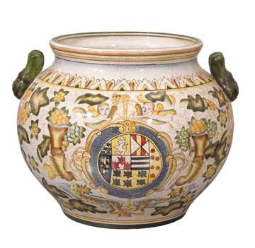 Porcelain Planter Italian Style Faience New