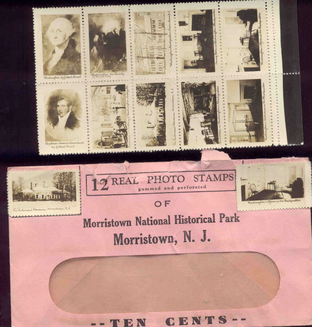 12 VINTAGE PHOTO STAMPS / MORRISTOWN NEW JERSEY