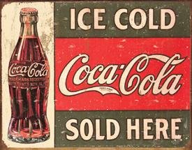 COCA COLA BOTTLE SODA TIN SIGN REPRODUCTION NEW