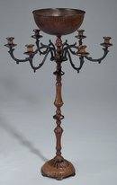 LARGE METAL CANDLE HOLDER W BOWL NEW TAPERED