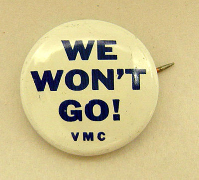 Vietnam Protest Pinback We Won't Go