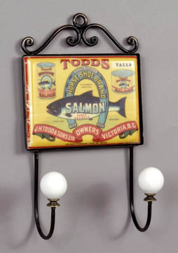TODD'S SALMON KITCHEN WALL HOOK PLAQUE