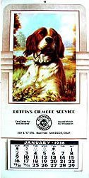 Botkins GIlmore Dog Calendars 1938-1942