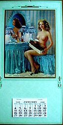 VINTAGE 1928 TOPLESS NUDE GIRL CALENDAR