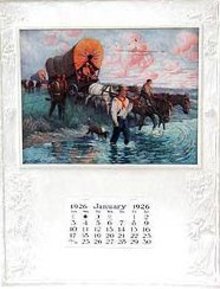 VINTAGE 1926 COVERED WAGON CALENDAR