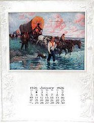 VINTAGE 1926 COVERED WAGON CALENDAR