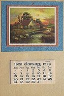 VINTAGE 1929 SUMMER SCENE CALENDAR