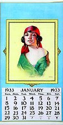 1930 Marchetta Gypsy Lady Calendar